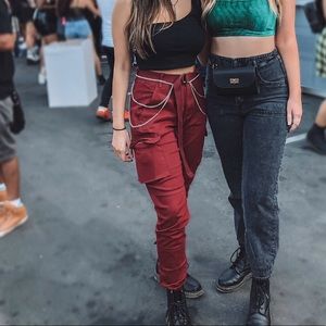 worn once Festival Burgundy HighRise Utility Pants